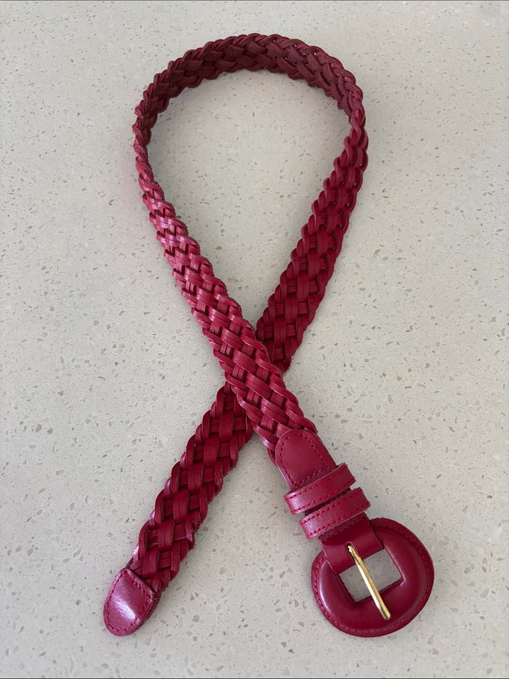 90s‎ braided belt red